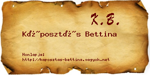 Káposztás Bettina névjegykártya