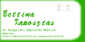 bettina kaposztas business card